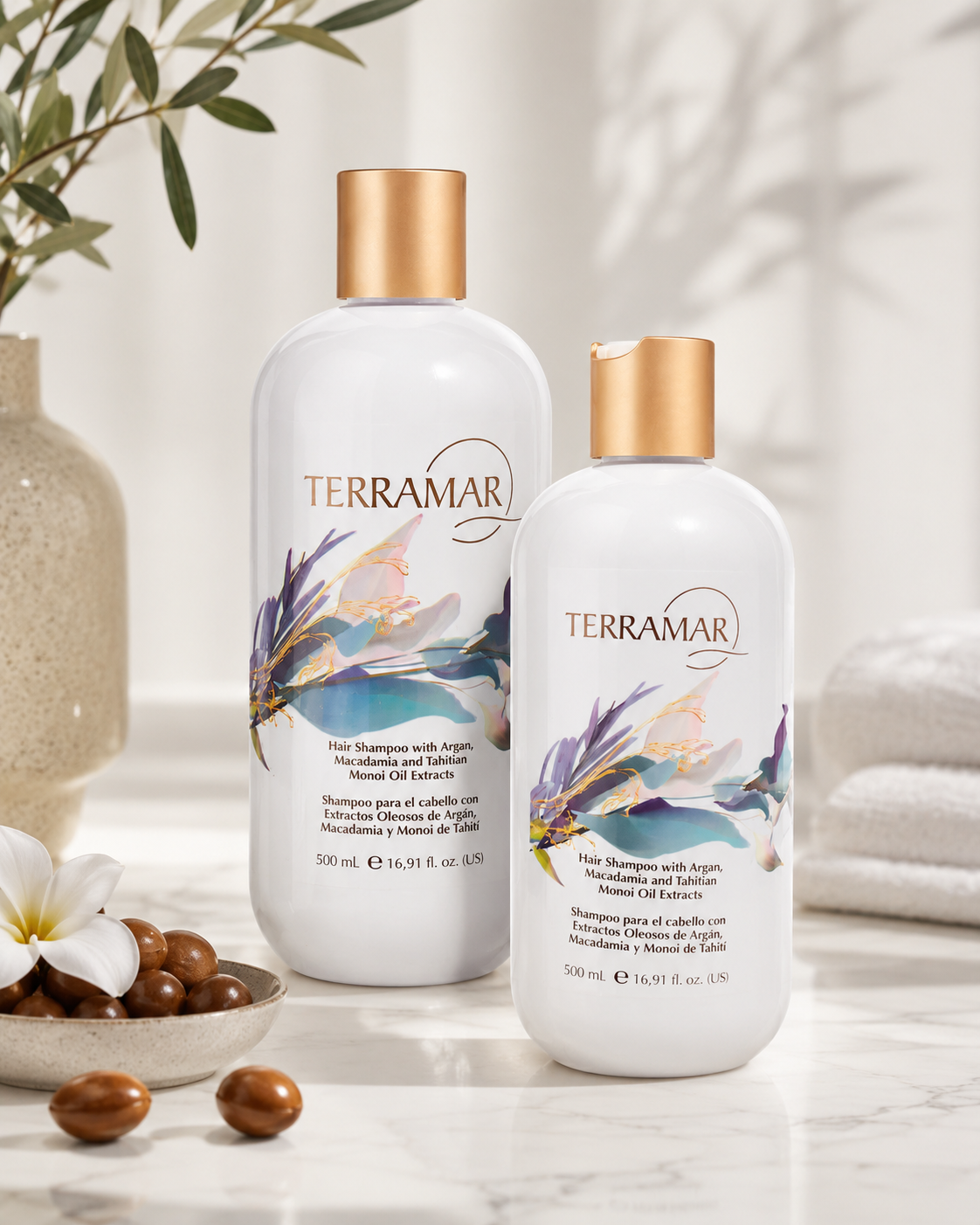 Shampoo Terramar con extractos de argán y macadamia